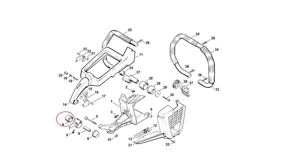 Proline®  Annular Buffer Mount For Stihl 050, 051, 075 076 1111 790 9915