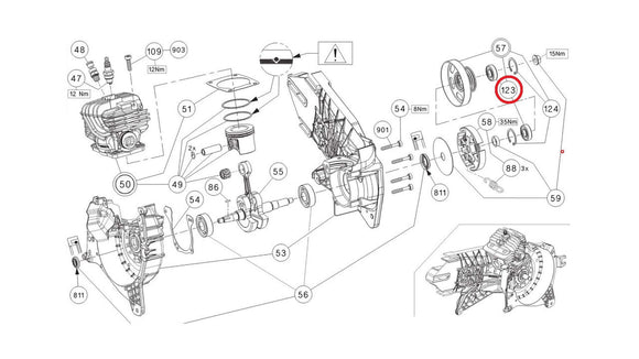 Proline® Clutch Drum Pulley Bearing Set For Hilti DSH700 700X DSH900 900X 2053891