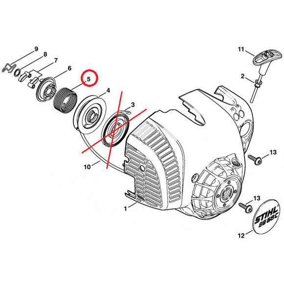 Proline® Easy Start Starter Spring For Stihl BG56 C-E, BG66 C-E, BG86 C-E 4241 195 3501