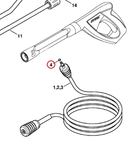 Proline® O-ring 5.1x1.6 Pressure Washer Quick Release Hose Male End For Stihl RE163 RE143 9645 951 3076