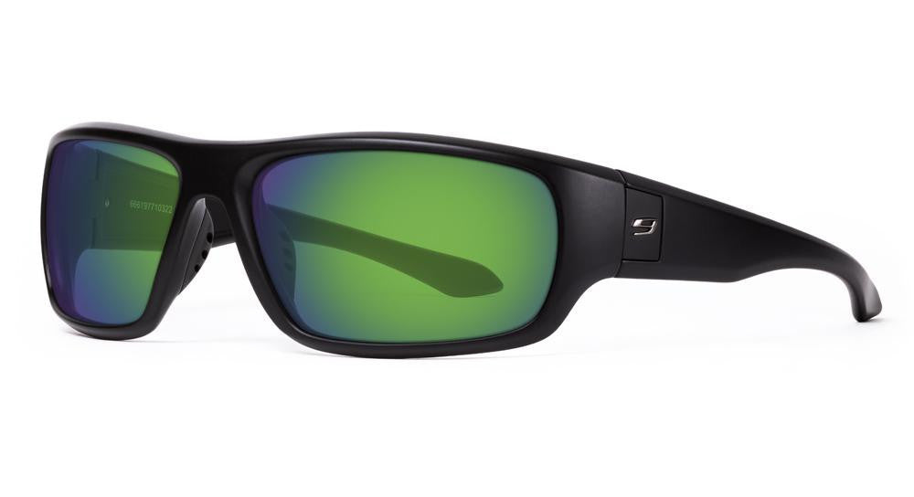  NINES® Polarized Sunglasses Apache Black | Green Mirror Glass Lens AP015-G  