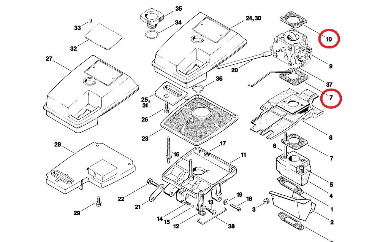  Proline® Carburetor Intake Gasket Set For Stihl 040 041 050 051 075 076 