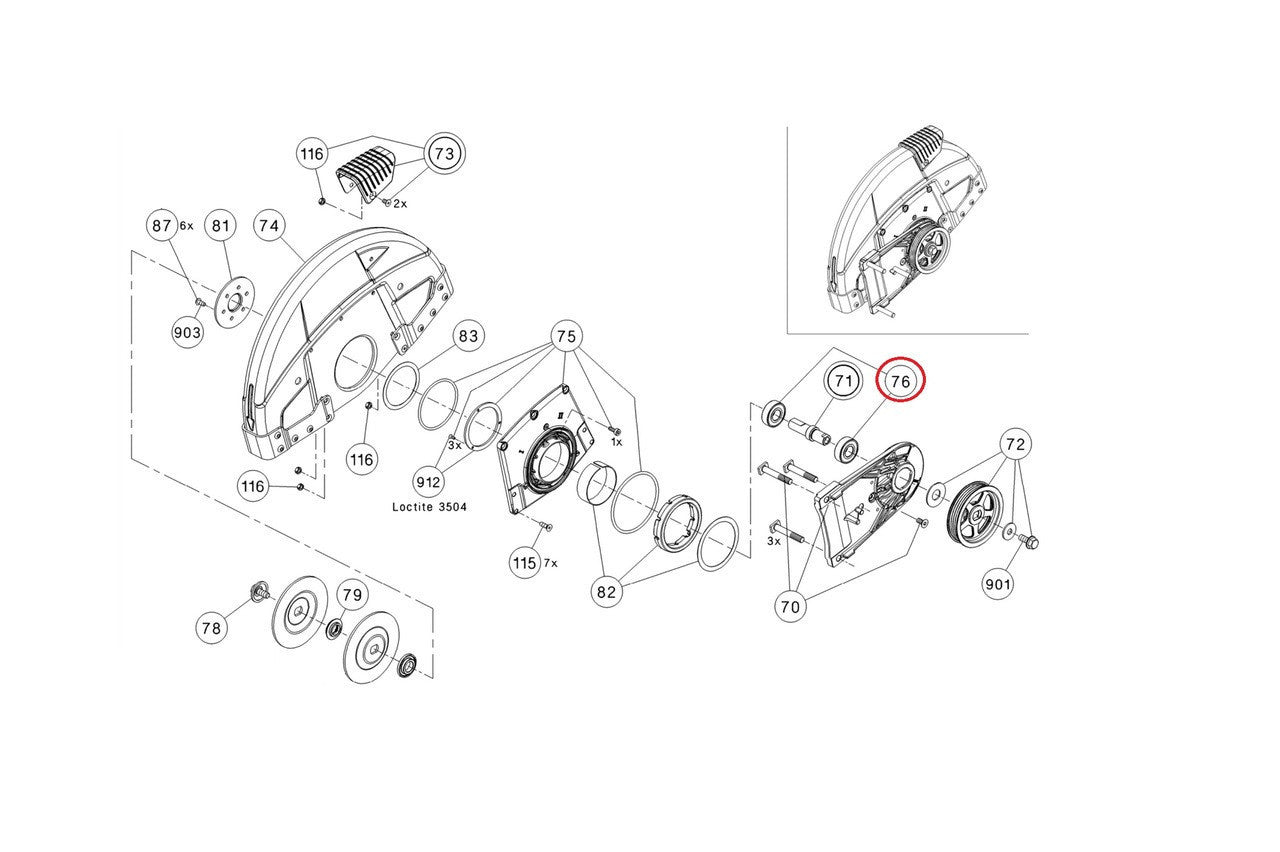  Proline® Guard Arm Support Bearing For Hilti DSH 700X DSH 900X Concrete Saw 206211 