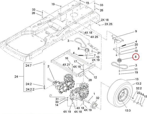 Proline  Proline® Idler Pulley For Toro Time Cutter Exmark 106-2176 Lawn Boy 1062176 