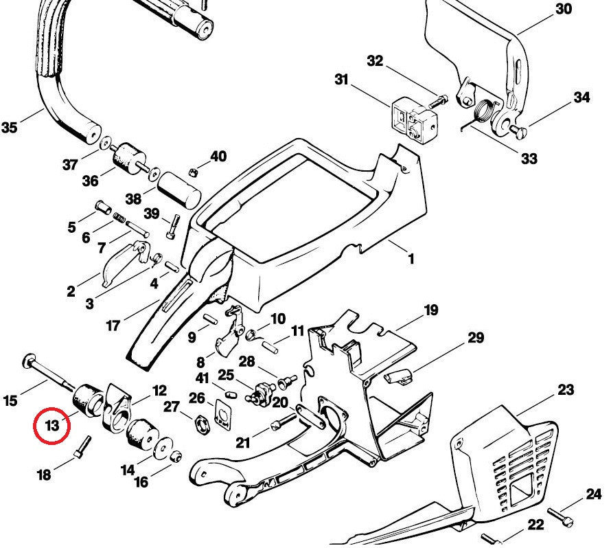  Proline® Rear Tank Handle AV Buffer For Stihl 041 1110 790 9900 